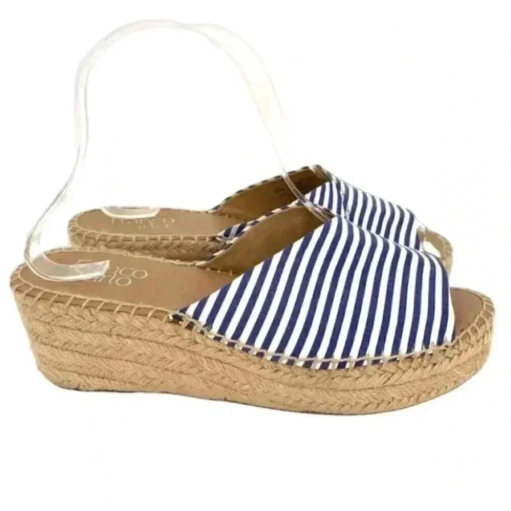 Franco Sarto platform sandal Pinot 6.5 36.5 nautical Espadrilles coastal granny